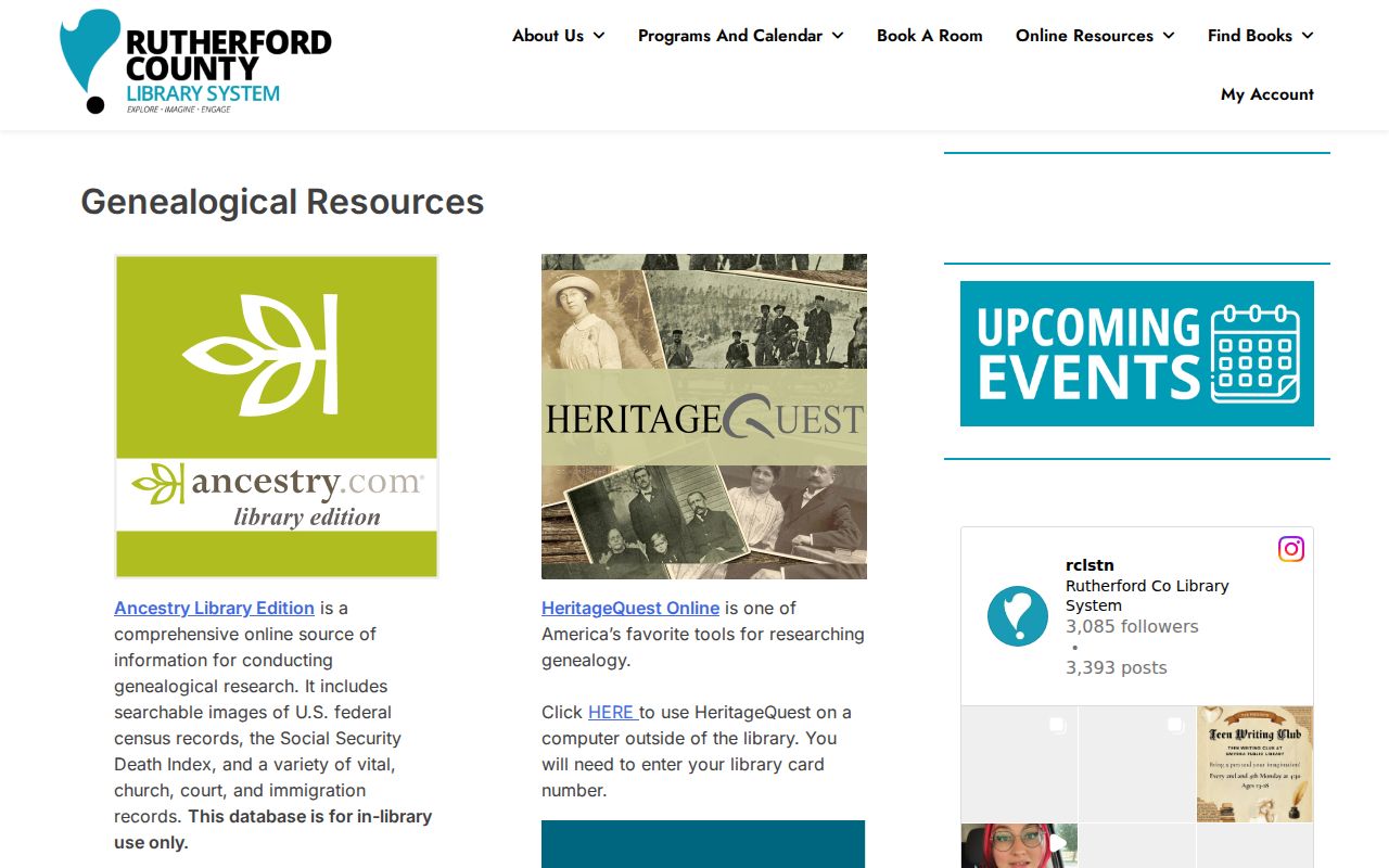 Rutherford County city directory research through Historical Research Center resources