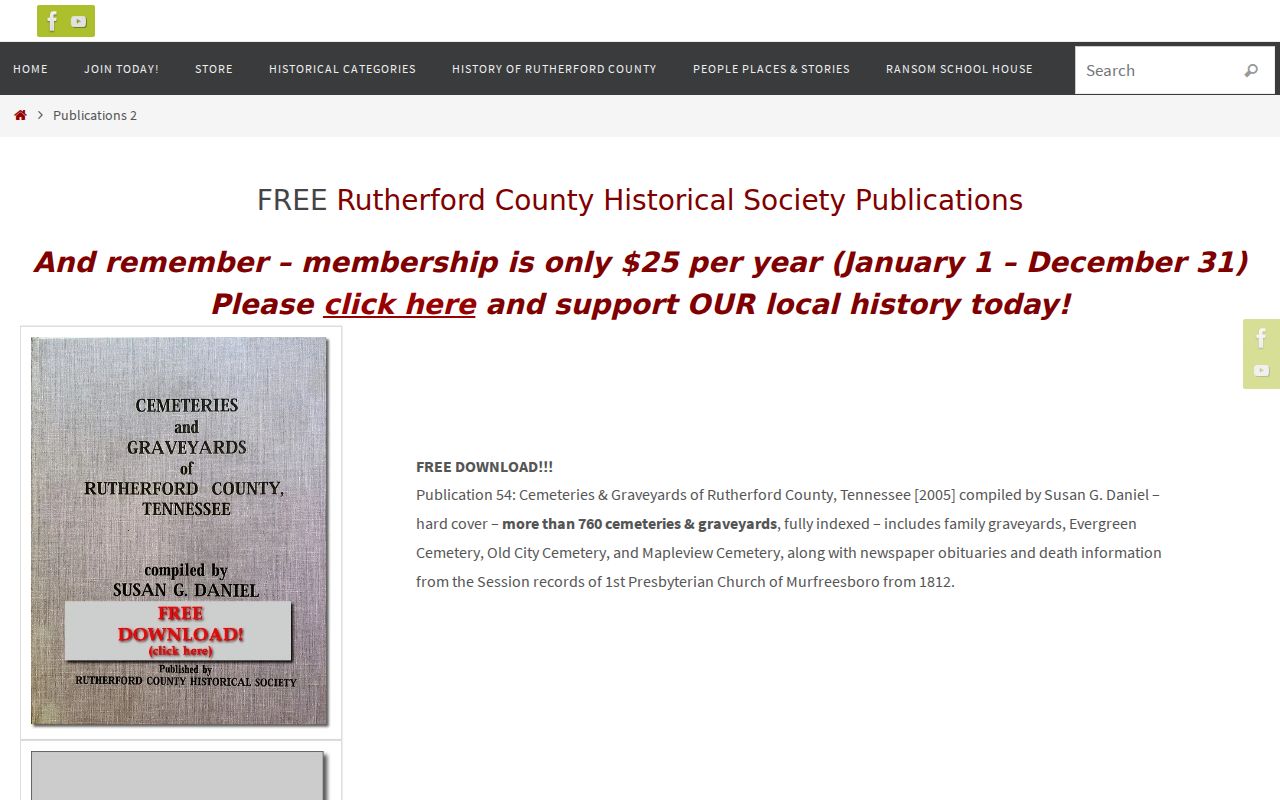 Rutherford County city directory history resources from the Historical Society