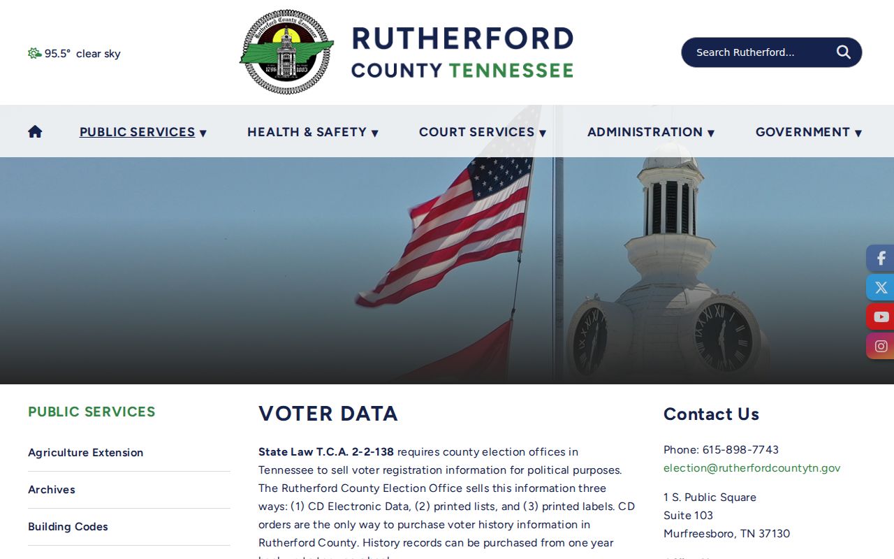 Rutherford County residents directory voter data products