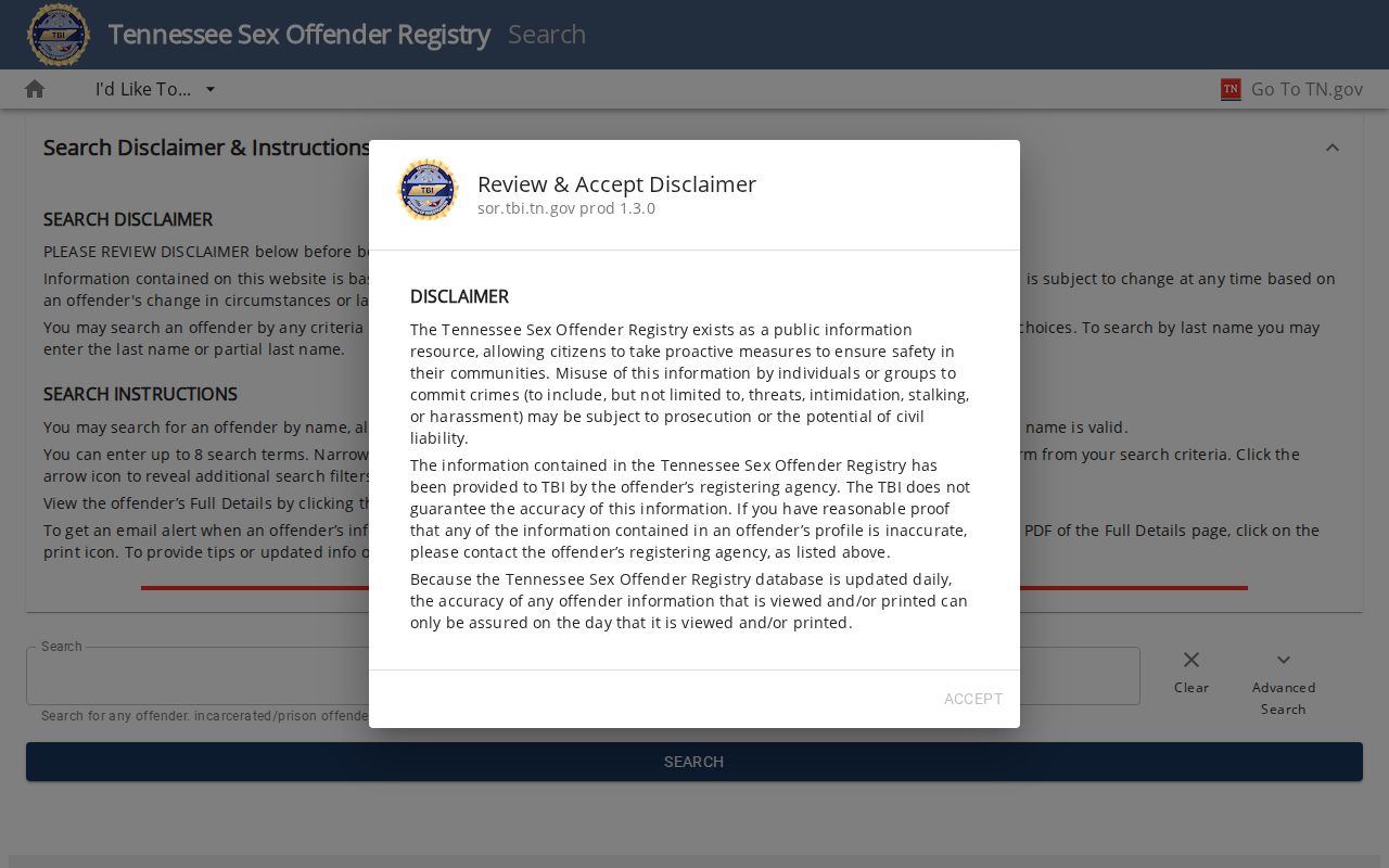 Rutherford County resident lookup Tennessee registry search controls